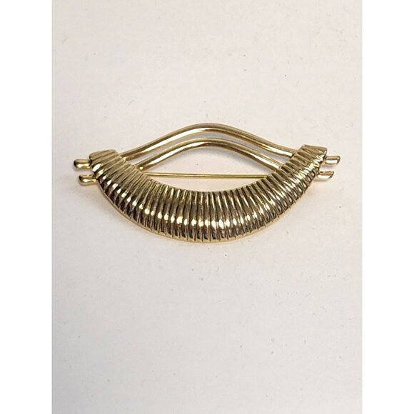 Vintage Mient Gold Tone Abstract‎ Large Brooch Pin - Picture 3 of 9